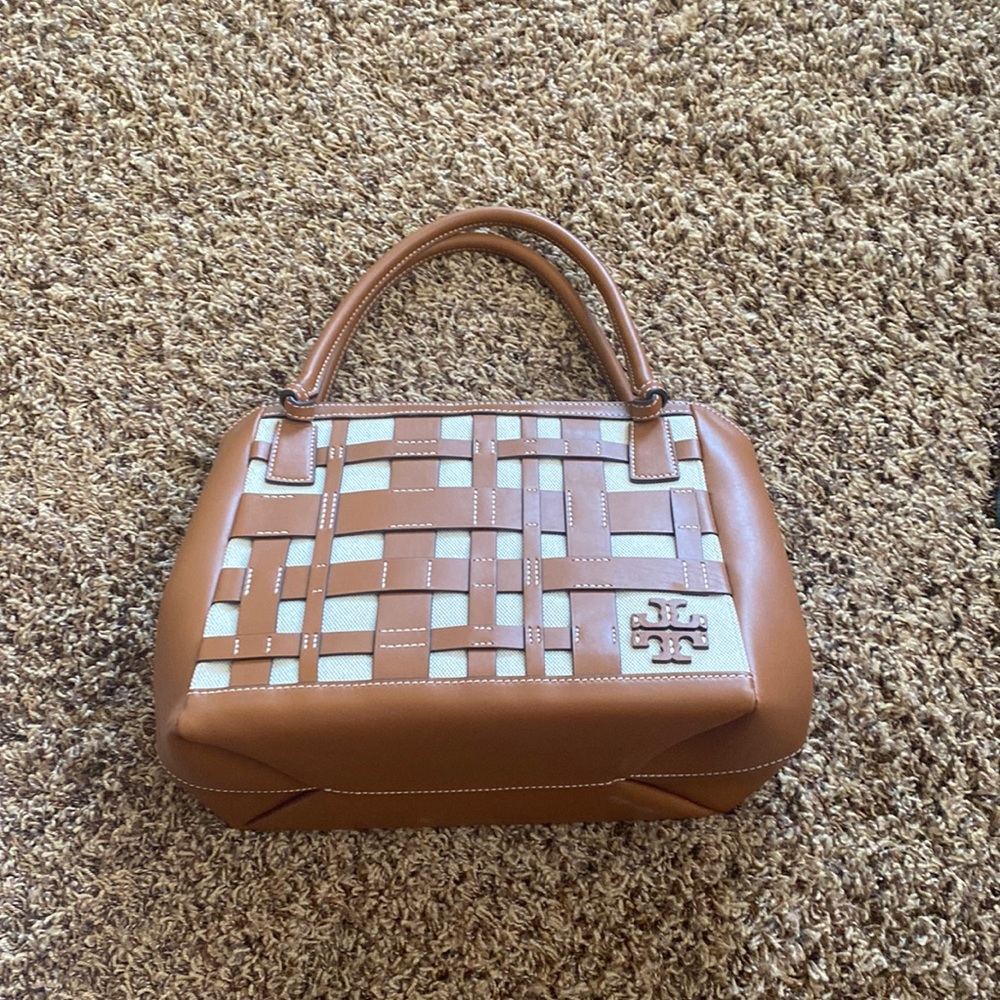 Tory Burch McGraw canvas woven satchel